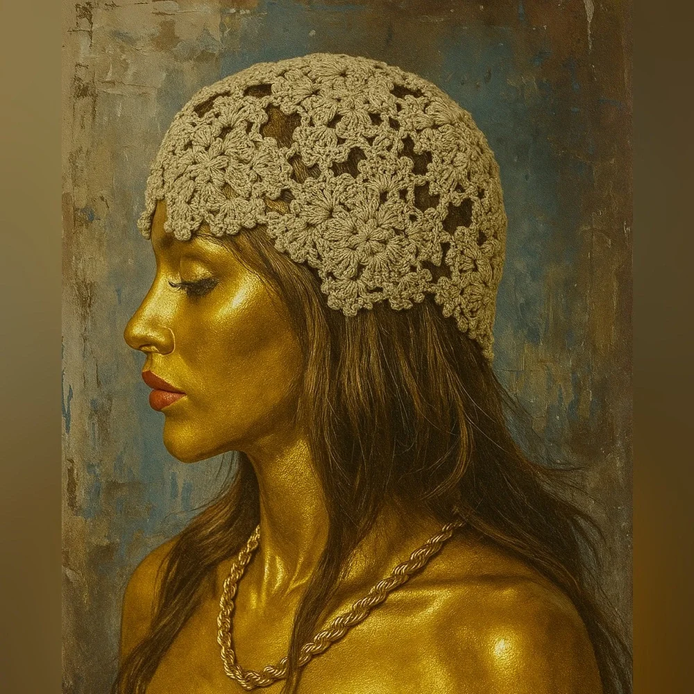 Elegant Crochet Tan Hat - Picture 1 of 1